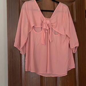Pretty in Pink Blouse With Back Bow Detail